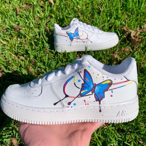 air force 1 white with butterflies