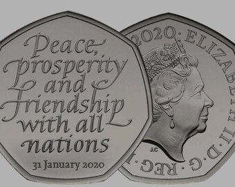 2020 Elizabeth II 'Withdrawal from the European Union' 50p Brexit Coin