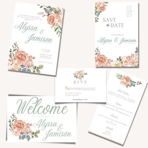 Watercolor, Floral, Wedding Bundle