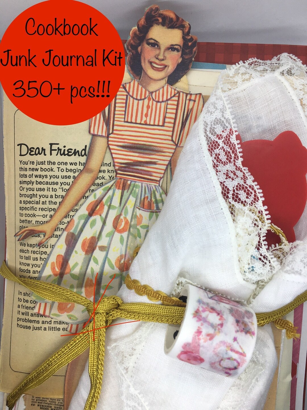 Cookbook Junk Journal Kit Recipe Book Junk Journal Kit Etsy