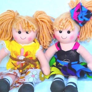 Handmade Retro Rag Doll: 1980s/90s Style Cloth Doll 1960s/70s babydoll