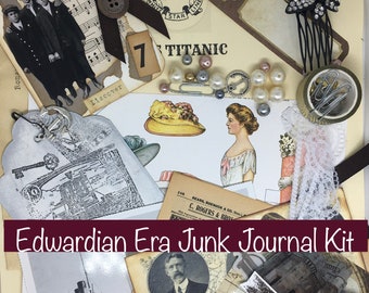 Edwardian Era Junk Journal Kit - Victorian junk journal - titanic junk journal - junk journal kit - vintage junk journal - altered journal