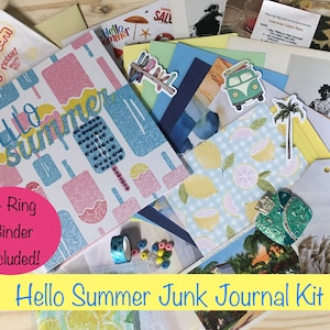 summer junk journal kit summer ephemera handmade journal diy junk journal beach ephemera vacation journal travel journal vacation ephemera