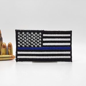 Thin Blue Line Patch | Blue Lives Matter | Police USA | American Thin Blue Line Flag | Support The Police | Back The Blue | American Flag