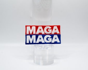 Blue or Red MAGA Iron-on Patch Patriotic Hook & Loop Patches Made in the USA Products Conservative Gifts Patches Back the Blue