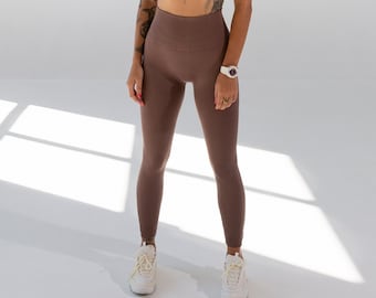 Brown Seamless High-Waist Leggings: Elevate Your Sport, Yoga, and Everyday Style