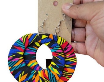 African Ankara Earring, African  Jewelry, African Earring, Ethnic Earring