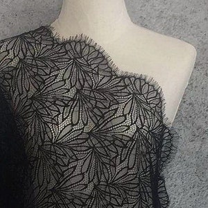 BLACK LEAF Designed Lace Super Soft with Large Width for Party, Dress, Gown, Cape, Event Decoration, Accessories, Cosplay