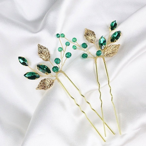 Gold Leaf Bobby Pins Etsy