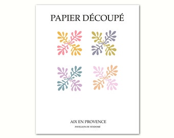Impresión botánica Henri Matisse, Papier Decoupe, arte abstracto colorido
