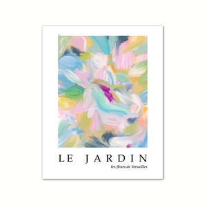Le Jardin V1, Le Jardin Print, French Poster, Botanical Print, Abstract Art, Colorful Wall Art, Minimalist Wall Art