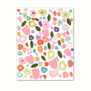 A Beautiful Garden, Mixed Media Print, Botanical Print, Abstract Art, Colorful Wall Art, Minimalist Wall Art, Unique Art, Flower Print