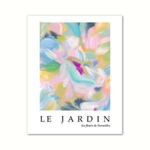 Le Jardin V1, Le Jardin Print, French Poster, Botanical Print, Abstract Art, Colorful Wall Art, Minimalist Wall Art, Digital Download