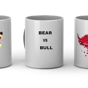 Bear vs Bull Stock Market Coffee Mug - Gift for Financial Advisors - Gift for Investors