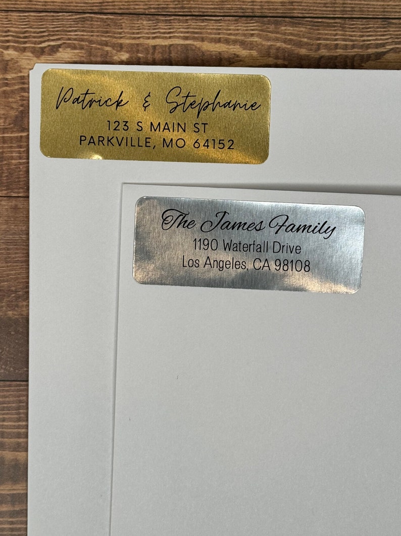 Gold and Silver Foil Return Address Labels, Wedding Address Labels ...