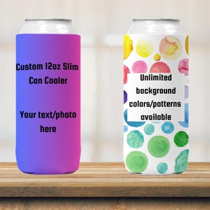 Personalized Soft Can Cooler, Custom Picture Can Cooler, Custom Text Can Cooler, Custom Birthday Favors, Wedding Favors, Bridal Party Gifts