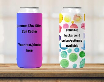 Personalized Soft Can Cooler, Custom Picture Can Cooler, Custom Text Can Cooler, Custom Birthday Favors, Wedding Favors, Bridal Party Gifts