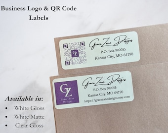 Custom Business Labels, Business Address Labels, Personalized Logo Labels, Business QR Code Labels