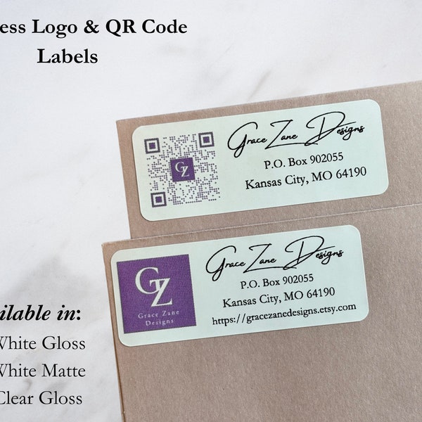 Custom Business Labels, Business Address Labels, Personalized Logo Labels, Business QR Code Labels