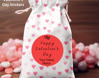 Valentine&#39;s Day Stickers for Kids, Personalized Valentine Stickers, Stickers for Classroom Valentine&#39;s Day Party, Valentine Exchange