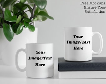 Tasse à café personnalisée avec photo/logo/texte, personnalisez votre tasse en céramique de 11 oz ou 15 oz avec vos propres photos, logo d'entreprise ou texte, cadeau personnalisé