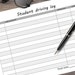 Student Driving Log Digital PDF Printable Black &amp; White - Etsy