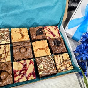 Luxury Loaded Brownie Blondie Box, Gourmet Treat Gift Birthday Christmas Letterbox brownies