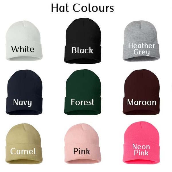 Custom Toque, Custom Embroidered Beanies, Personalized Hat, Embroidery Cap, Text Knit Hat, Beanie, Winter Hat, Winter toque, Cuffed Beanie