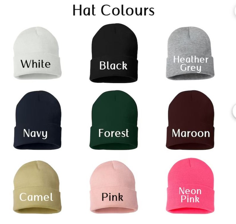 Custom Toque, Custom Embroidered Beanies, Personalized Hat, Embroidery