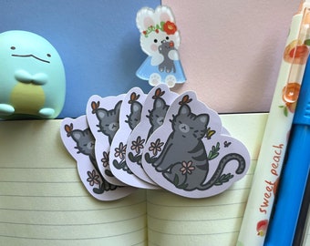 Grey Tabby Kitty Sticker, Cute Cat Stickers, Cat Stationery