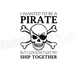 Quería ser pirata pero no pude armar mi barco SVG & PNG