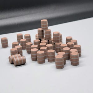 40 Pcs -HO Scale Barrels, 1:87 Scale Model Railroad Barrels, Whiskey Barrels, Model RR Barrel, Model Railroad Shipping Barrel