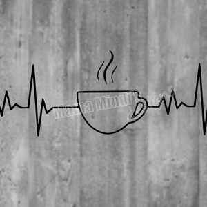 Batimento cardíaco do café SVG, DXF e PNG