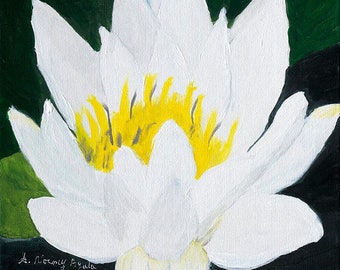 HIYPLAY Canvas Wall Art White Lotus Flower Meditation Picture Modern Artwork on 