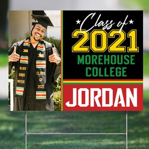 Graduation Yard Sign and H-Stake | 24&quot;x18&quot; | Double-Sided | Corrugated Plastic Sign | Coroplast | Outdoor | Waterproof