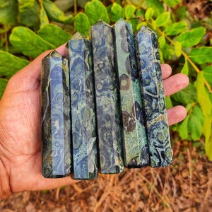 Kambaba Jasper Obelisk Tower | 1 lb Natural Energy Stone | Meditation & Grounding Crystal | Wholesale Bulk Availabl