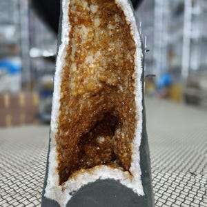 Extra Quality 2-Sided Citrine Cathedral Geode | 25.48 kg, 25” Tall | Large Natural Crystal Home Decor & Healing Stone