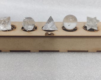 Natural Clear Quartz Sacred Geometry Set – 7 Piece Crystal Kit for Healing & Meditation