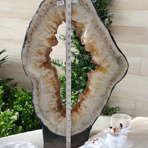 Extra Quality 2-Sided Citrine Cathedral Geode | 26 kg, 25” Tall | Large Natural Crystal Home Decor & Healing Stone