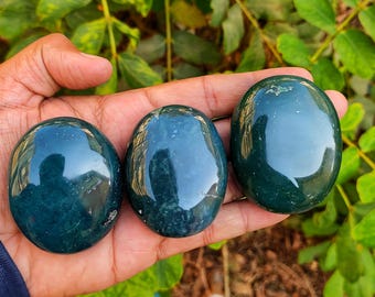 African Bloodstone Palm Stone | Heliotrope Grounding & Purification Crystal | Polished Spiritual Tool