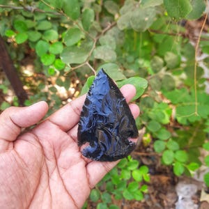 Punta di freccia in ossidiana nera, freccia fatta a mano da uomo, punta di lancia in ossidiana mogano, punte di freccia in cristallo di ossidiana