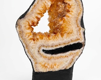Large Open 2-Sided Brazilian Citrine Cathedral geode  63.93 lbs & 25" tall