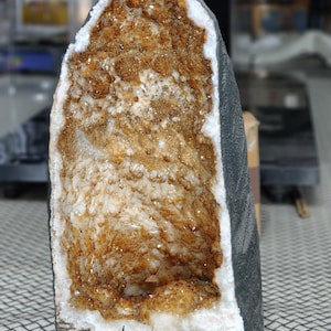 Extra Quality 2-Sided Citrine Cathedral Geode | 36 kg, 22” Tall | Large Natural Crystal Home Decor & Healing Stone