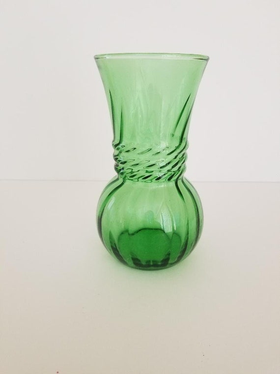 Anchor Hocking Emerald Green Glass Vase Etsy