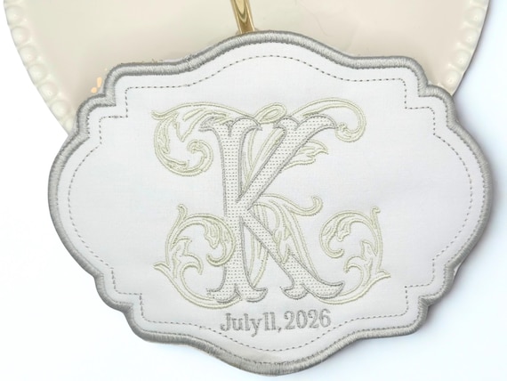 Embroidered Monogram Regular Bouquet Wrap, Custom Bridal Keepsake Accessory