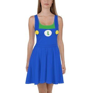 knee length dresses for ladies Super Mario Luigi Women's Costume Dress Ladies Fancy Dress Party Cospl —  Vanilla Underground main image 0