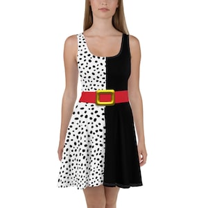 Cruella De Vil Inspired Skater Dress