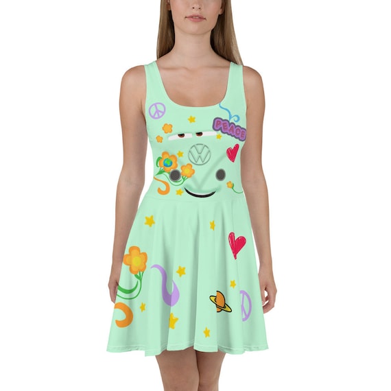 hippie skater dress Trippy Retro Skater Dress Psychedelic Sundress Funky Summer Clothes Women Plus Size Colorful Festival Fashion Pink Purple Party Mini Dresses