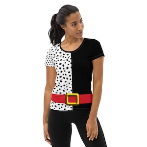 Cruella De Vil geïnspireerd atletisch T-shirt voor dames