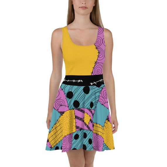 sally skater dress Jack and Sally Skater Dress: 'nightmare Before Christmas' Sleeveless Dress Disneybound Costume